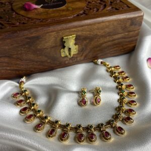 Oval Stone Temple Style Necklace