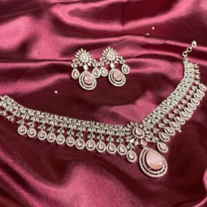 Pink Pendent AD Necklace